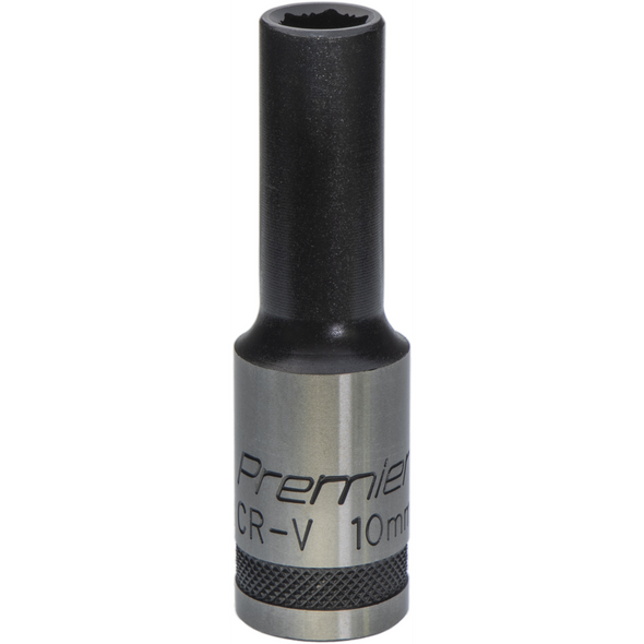 Sealey Deep Socket 1/2"Dr 10mm 'Total Lock-On' (6pt) 'Black Series'