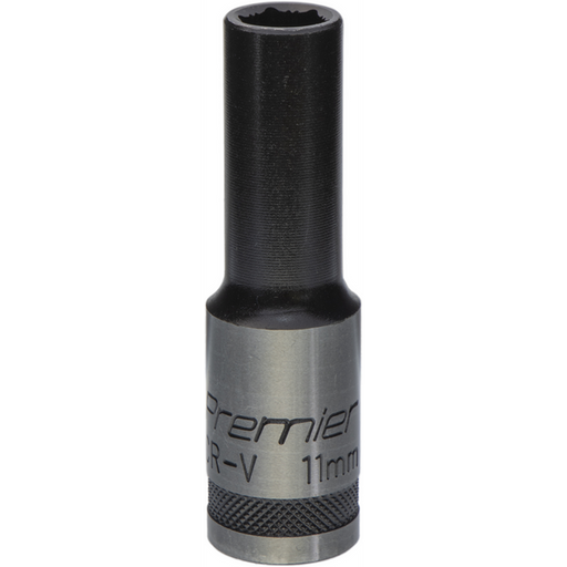 Sealey Deep Socket 1/2"Dr 11mm 'Total Lock-On' (6pt) 'Black Series'