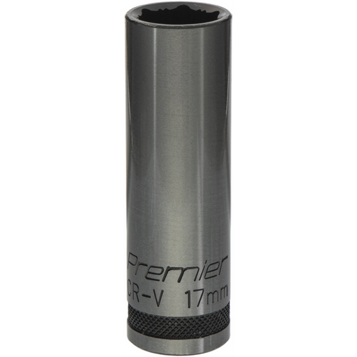 Sealey Deep Socket 1/2"Dr 17mm 'Total Lock-On' (6pt) 'Black Series'