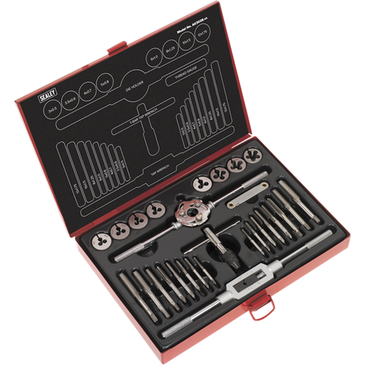 Sealey Tap & Die Set 28pc Split Dies Metric AK3028 Sealey  - Town Parts