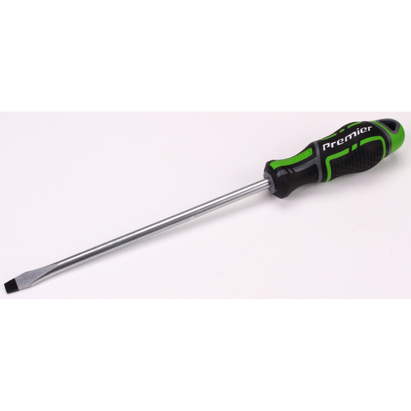 Sealey Screwdriver Slotted 8 x 200mm GripMAX® 'Hi-Vis'
