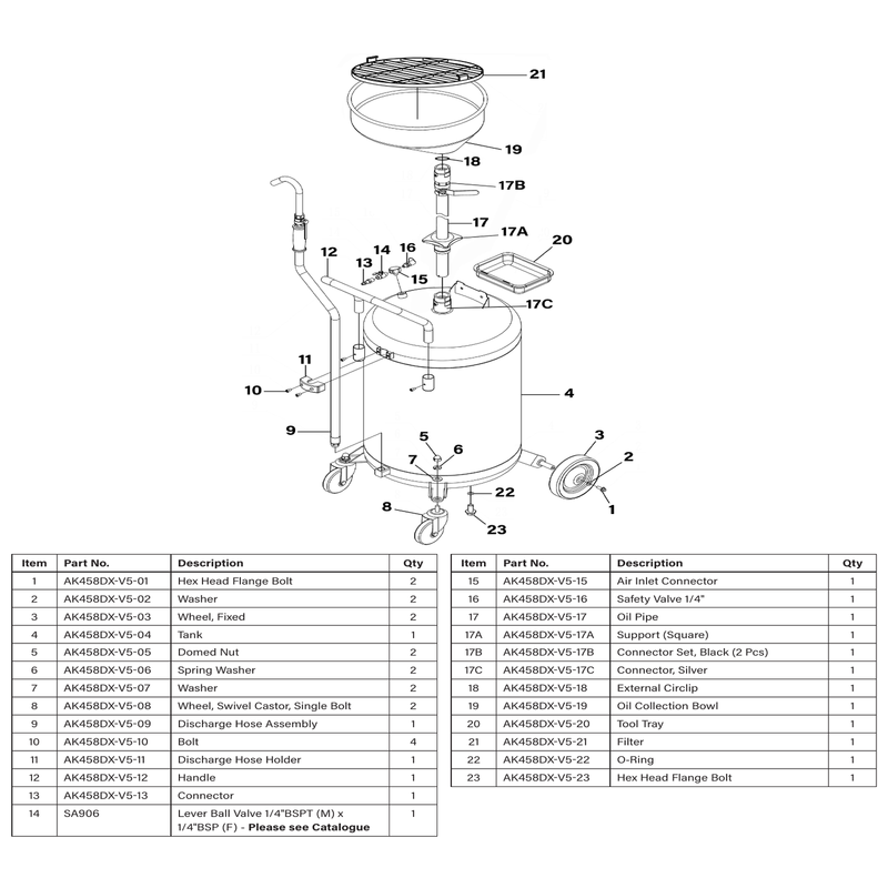 Sealey Wheel, Swivel Castor, Single Bolt