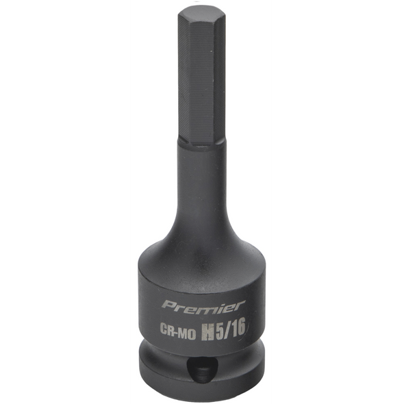 Sealey 1/2"Dr Impact Hex Socket Bit 5/16" (78mmL)