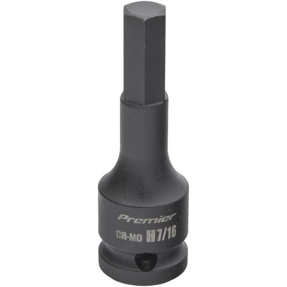 Sealey 1/2"Dr Impact Hex Socket Bit 7/16" (78mmL)