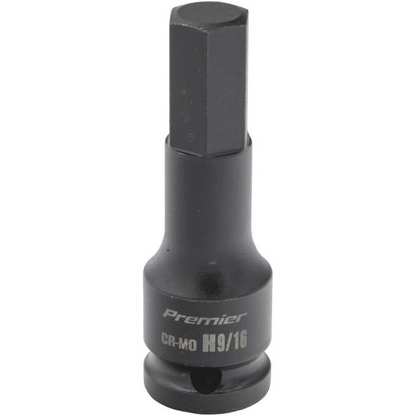 Sealey 1/2"Dr Impact Hex Socket Bit 9/16" (78mmL)