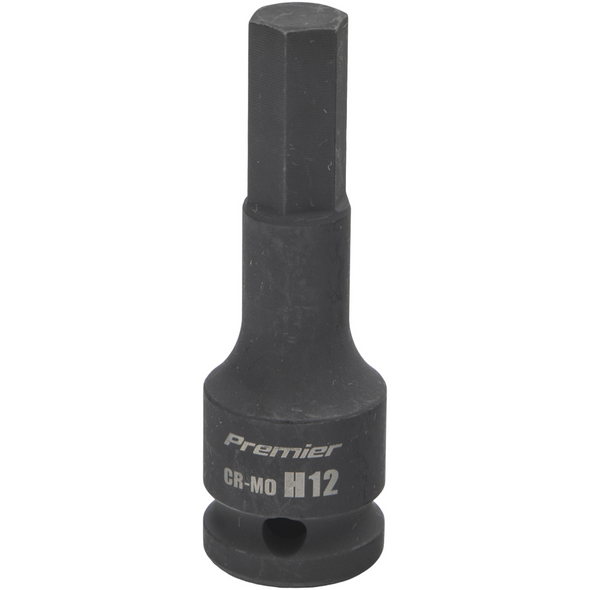 Sealey 1/2"Dr Impact Hex Socket Bit H12 (78mmL)