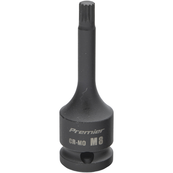 Sealey 1/2"Dr Impact Spline Socket Bit M8 (78mmL)