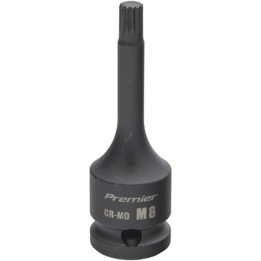 Sealey 1/2"Dr Impact Spline Socket Bit M8 (78mmL)