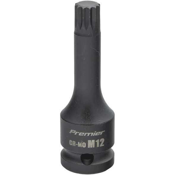 Sealey 1/2"Dr Impact Spline Socket Bit M12 (78mmL)