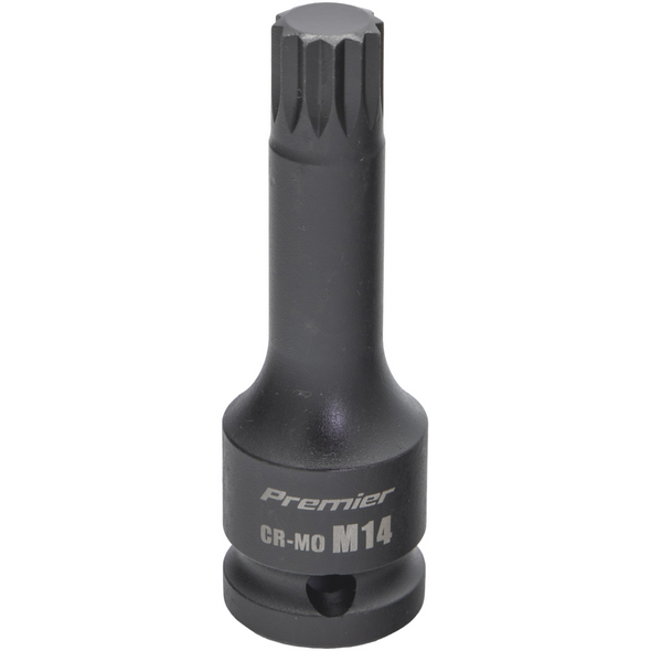 Sealey 1/2"Dr Impact Spline Socket Bit M14 (78mmL)
