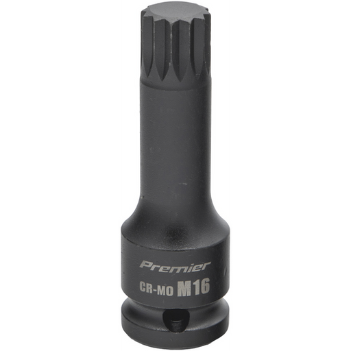 Sealey 1/2"Dr Impact Spline Socket Bit M16 (78mmL)