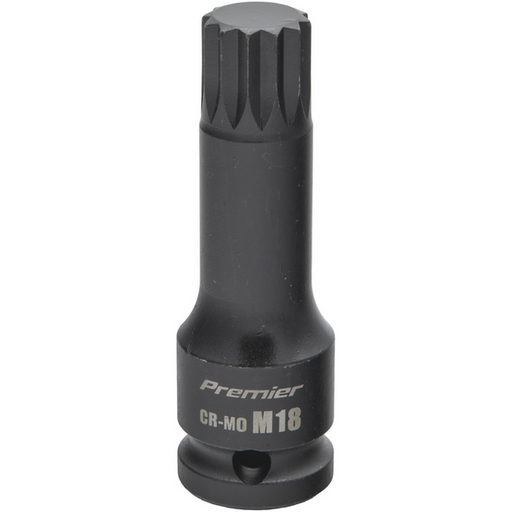 Sealey 1/2"Dr Impact Spline Socket Bit M18 (78mmL)