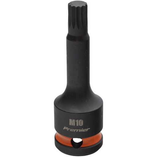 Sealey 1/2"Dr Impact Spline Bit Socket M10 (Orange Coded Ring)