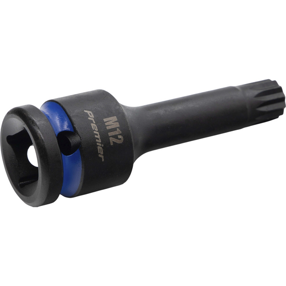 Sealey 1/2"Dr Impact Spline Bit Socket M12 (Blue Coded Ring)