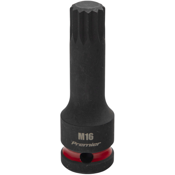 Sealey 1/2"Dr Impact Spline Bit Socket M16 (Violet Coded Ring)