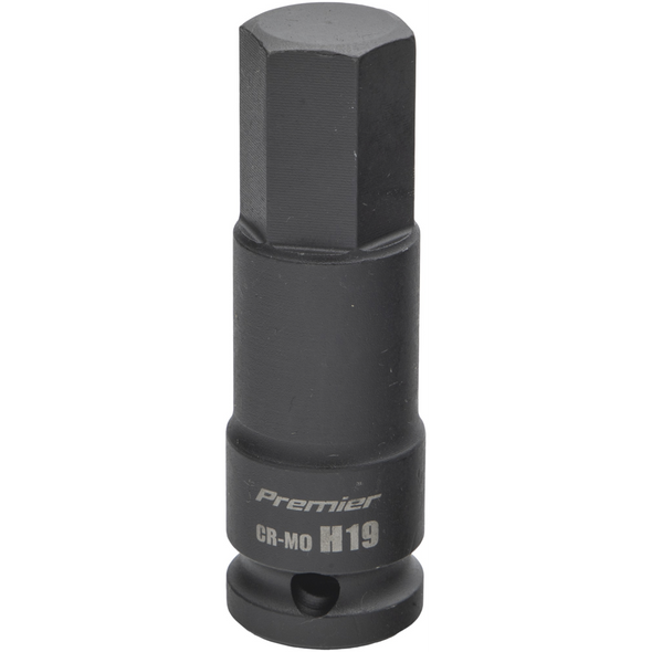 Sealey 1/2"Dr Impact Hex Socket Bit H19 (78mmL)