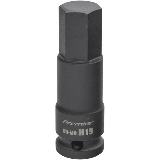 Sealey 1/2"Dr Impact Hex Socket Bit H19 (78mmL)