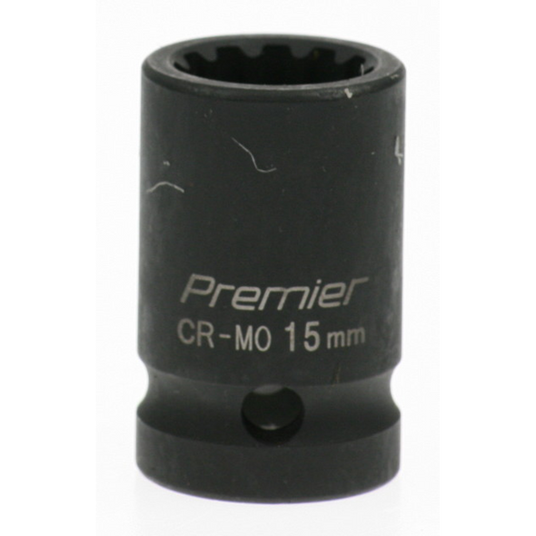 Sealey Impact socket 15mm 1/2"dr 'total drive'