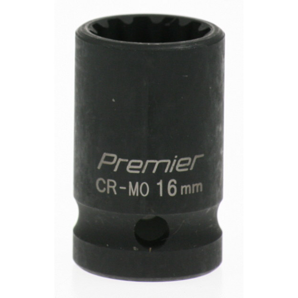 Sealey Impact socket 16mm 1/2"dr 'total drive'