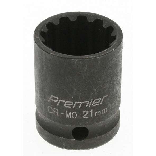 Sealey Impact socket 21mm 1/2"dr 'total drive'