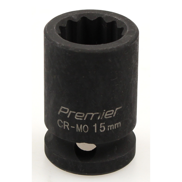Sealey Impact socket 1/2"dr 15mm (12pt)