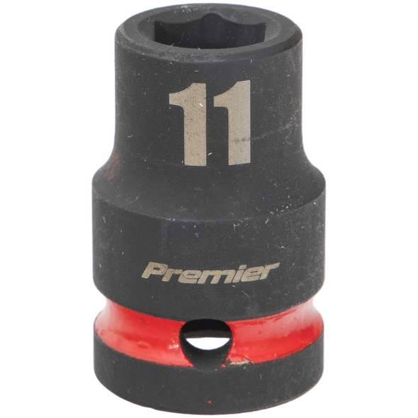 Sealey 1/2"Dr Impact Socket 11mm (Red Coded Ring)