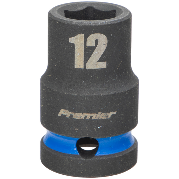 Sealey 1/2"Dr Impact Socket 12mm (Blue Coded Ring)