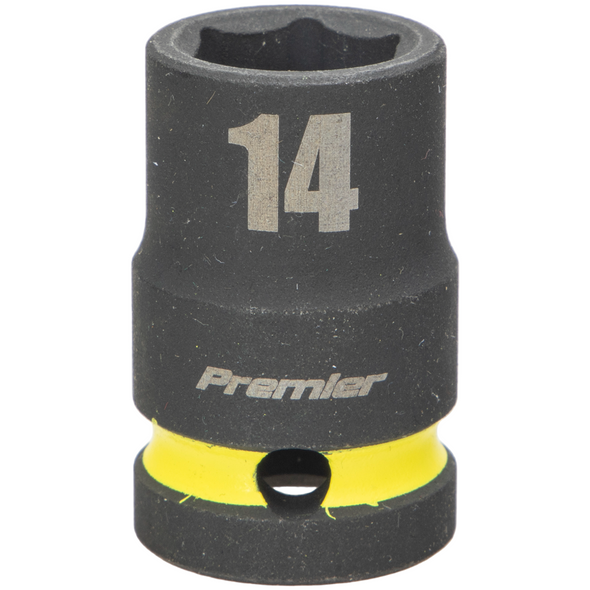 Sealey 1/2"Dr Impact Socket 14mm (Yellow Coded Ring)