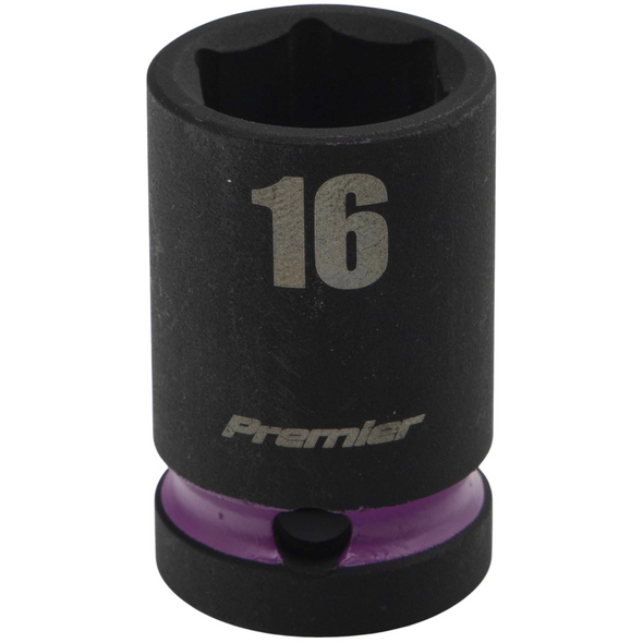 Sealey 1/2"Dr Impact Socket 16mm (Violet Coded Ring)