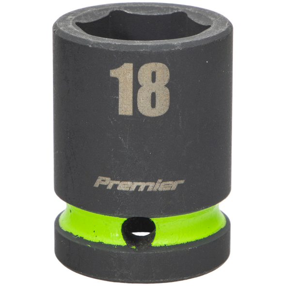 Sealey 1/2"Dr Impact Socket 18mm (Green Coded Ring)
