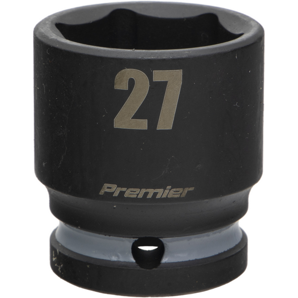 Sealey 1/2"Dr Impact Socket 27mm (Grey Coded Ring)