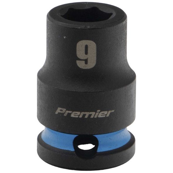Sealey 3/8"Dr Impact Socket 9mm (Cyan Coded Ring)