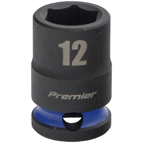 Sealey 3/8"Dr Impact Socket 12mm (Blue Coded Ring)