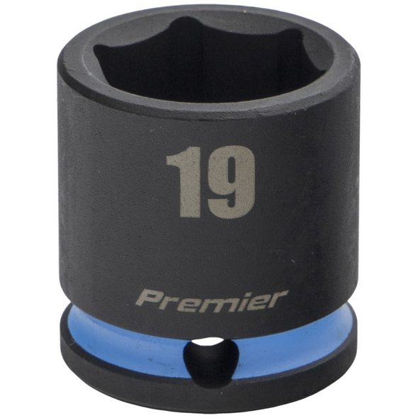 Sealey 3/8"Dr Impact Socket 19mm (Cyan Coded Ring)