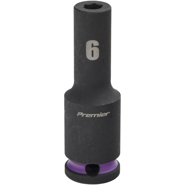 Sealey 3/8"Dr Deep Impact Socket 6mm (Violet Coded Ring)
