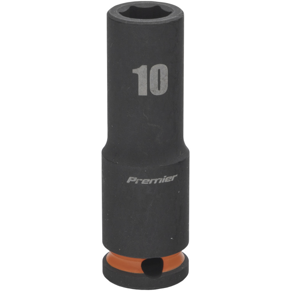 Sealey 3/8"Dr Deep Impact Socket 10mm (Orange Coded Ring)