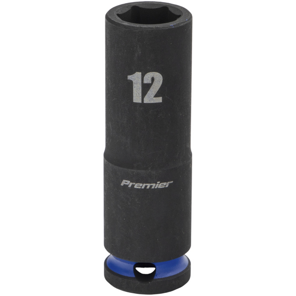 Sealey 3/8"Dr Deep Impact Socket 12mm (Blue Coded Ring)