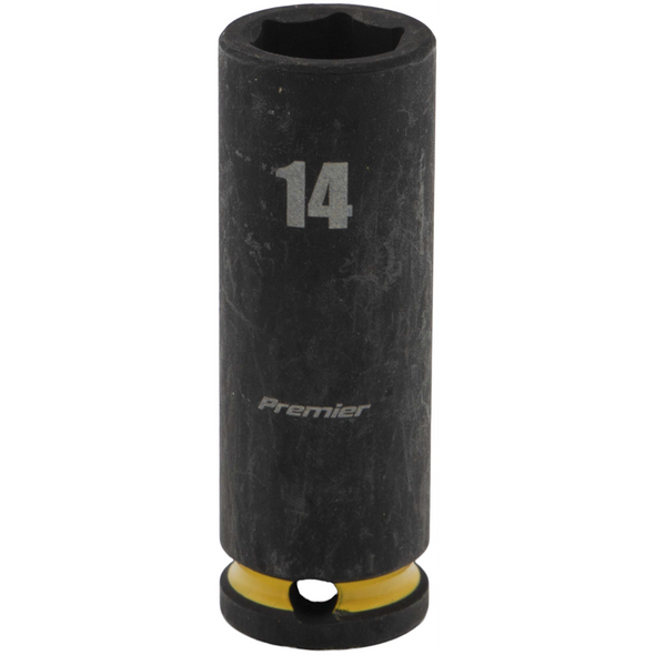 Sealey 3/8"Dr Deep Impact Socket 14mm (Yellow Coded Ring)