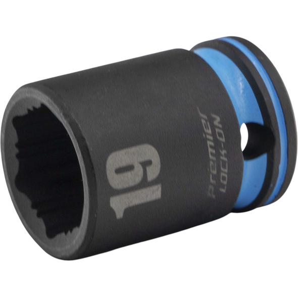Sealey 1/2"Dr Lock-On Impact Socket 19mm (Cyan Coded Ring)
