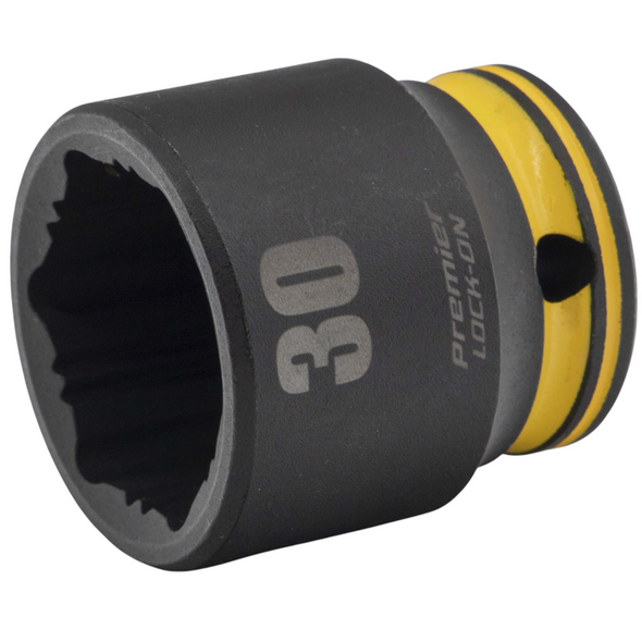 Sealey 1/2"Dr Lock-On Impact Socket 30mm (Yellow Coded Ring)