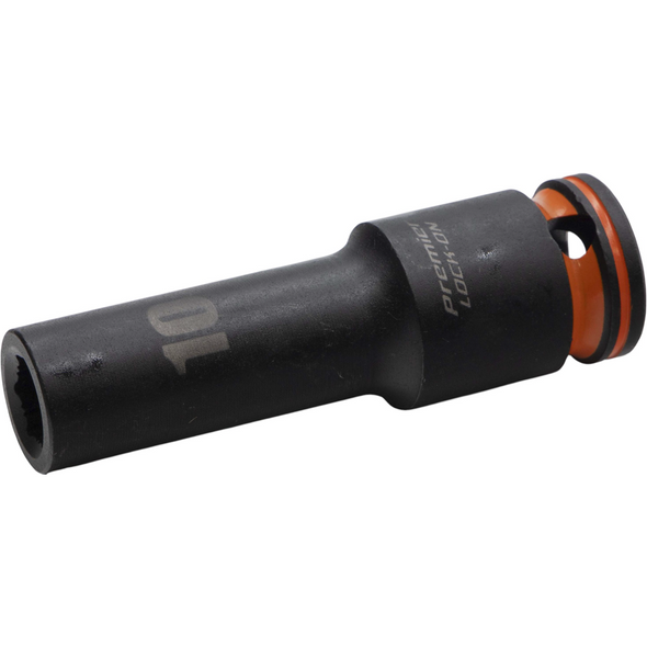 Sealey 1/2"Dr Lock-On Deep Impact Socket 10mm (Orange Coded Ring)