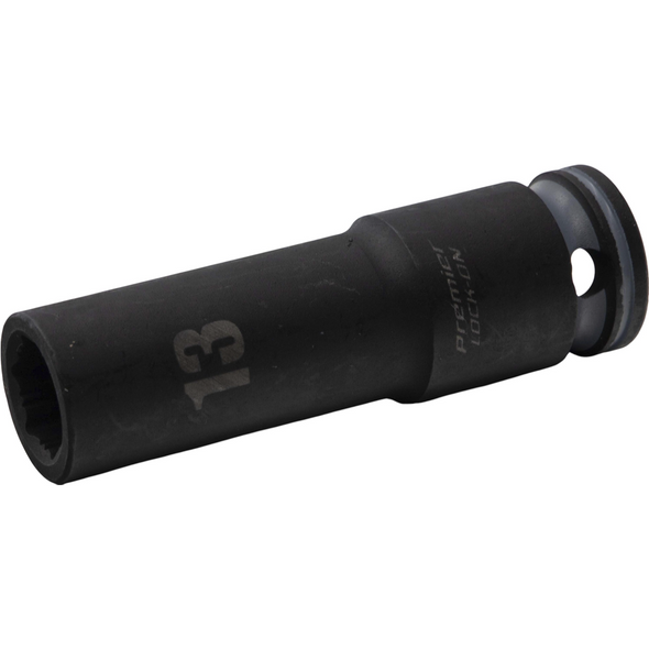 Sealey 1/2"Dr Lock-On Deep Impact Socket 13mm (Grey Coded Ring)