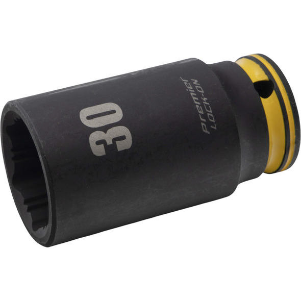 Sealey 1/2"Dr Lock-On Deep Impact Socket 30mm (Yellow Coded Ring)