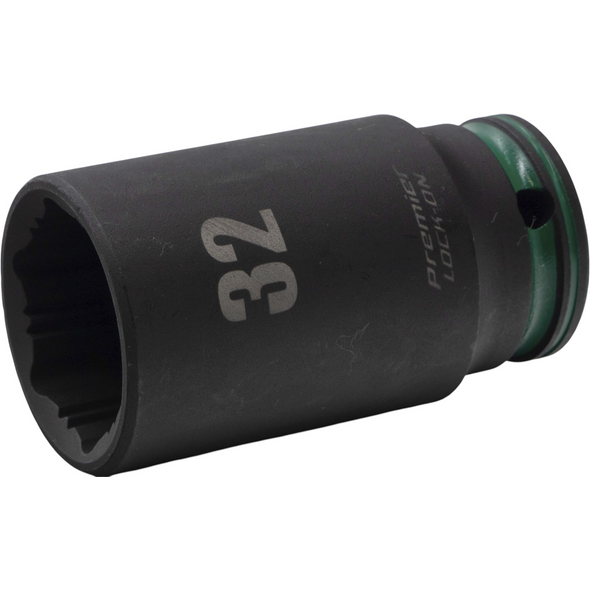 Sealey 1/2"Dr Lock-On Deep Impact Socket 32mm (Green Coded Ring)