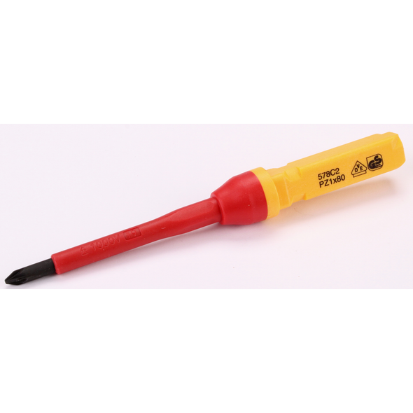 Sealey VDE Screwdriver Pozi PZ1x80mm