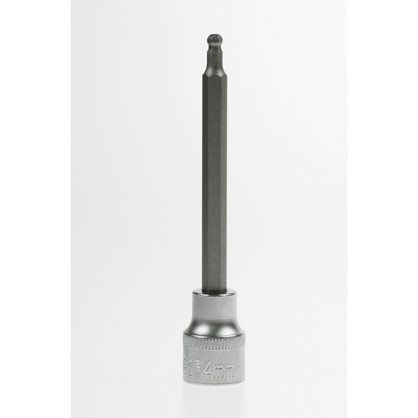 Sealey Hex socket bit, ball end 4mm 100mm long 3/8"dr