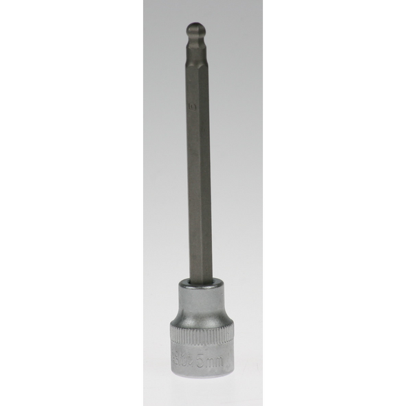 Sealey Hex socket bit, ball end 5mm 100mm long 3/8"dr