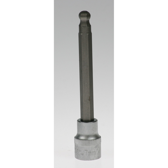 Sealey Hex socket bit, ball end 7mm 100mm long 3/8"dr