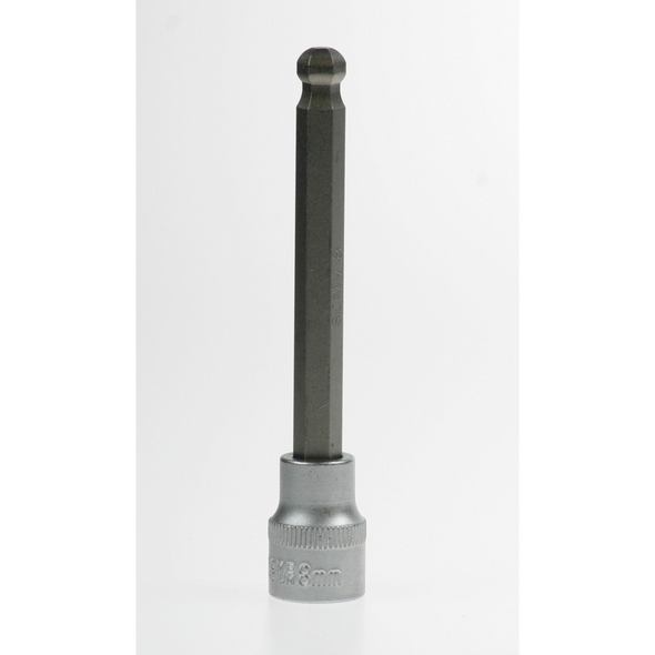 Sealey Hex socket bit, ball end 8mm 100mm long 3/8"dr