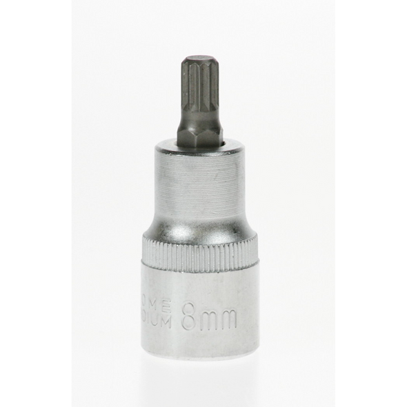 Sealey Spline socket bit 1/2"dr. 8mm (55mm long)
